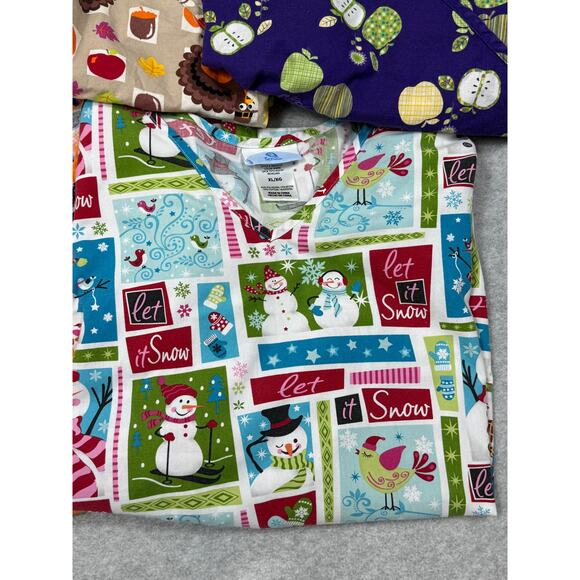 Lot of 5 SB Scrubs Womens Size XL Themed Scrub Tops - Picture 5 of 6